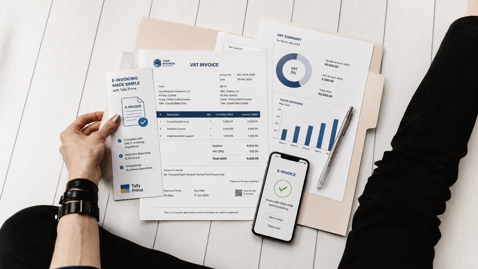 Tally e-invoicing and VAT accounting dashboard for UAE businesses